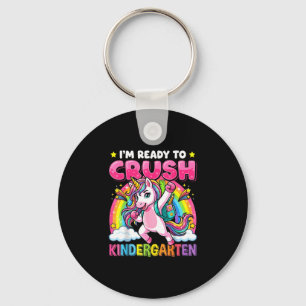 Ready to crush kindergarten unicorn back to school keychain
