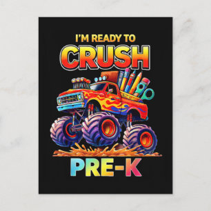 Ready to Crush Pre-K Monster Truck Back to School Postcard