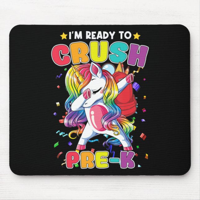 Ready To Crush Prek Dabbing Unicorn Back To School Mouse Pad (Front)