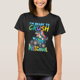 Ready To Crush Preschool Unicorn Dinosaur Kids Mon T-Shirt