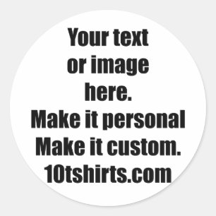 Ready to customize 3" stickers. Sheet of 6 Classic Round Sticker