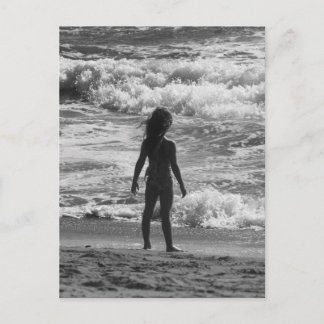 Ready to Face the World - Girl on the Beach Postcard