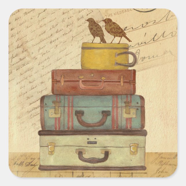 Ready To Fly Love Birds Square Sticker (Front)
