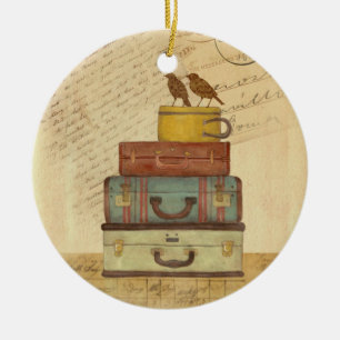 Ready To Fly Love Birds Suitcase Tag Ornament