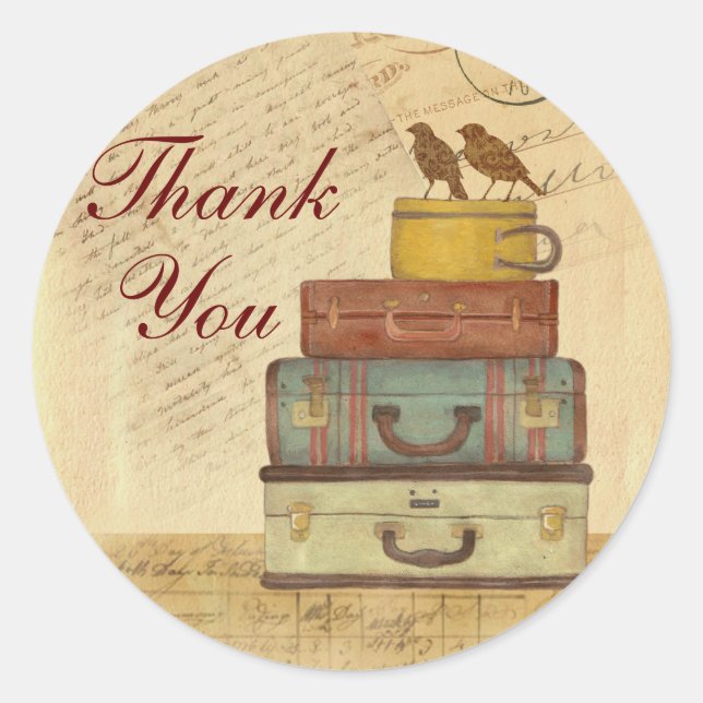 Ready To Fly Love Birds Thank You Sticker (Front)