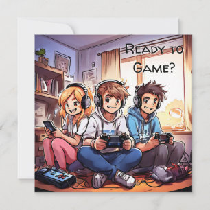 Ready to Game? Boy's Gaming Birthday Invitation