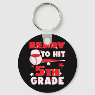 Ready To Hit 5th Grade Baseball Teacher Kids Back Keychain
