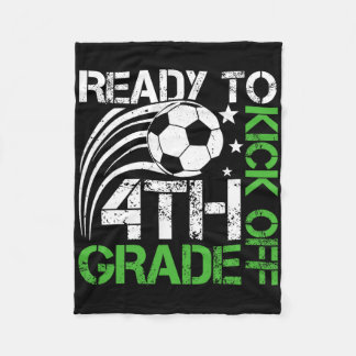 Ready To Kick Off 4th Grade Soccer Ll Retro Ck To  Fleece Blanket