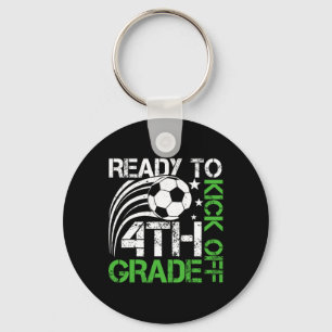 Ready To Kick Off 4th Grade Soccer Ll Retro Ck To Keychain