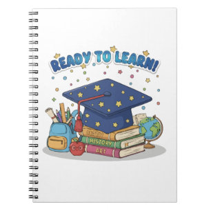 Ready to Learn Cute School Supplies Graduation Notebook
