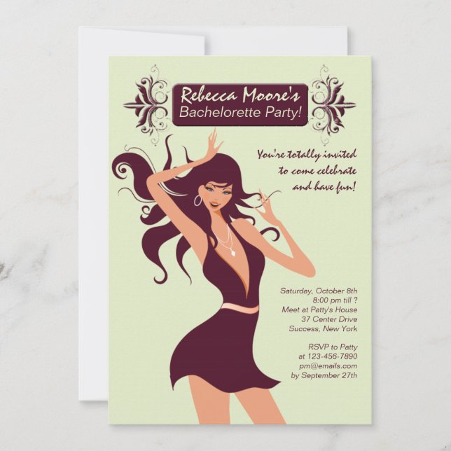 Ready to Party Bachelorette Invitation (Front)