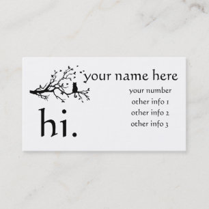 Ready to personalize calling card