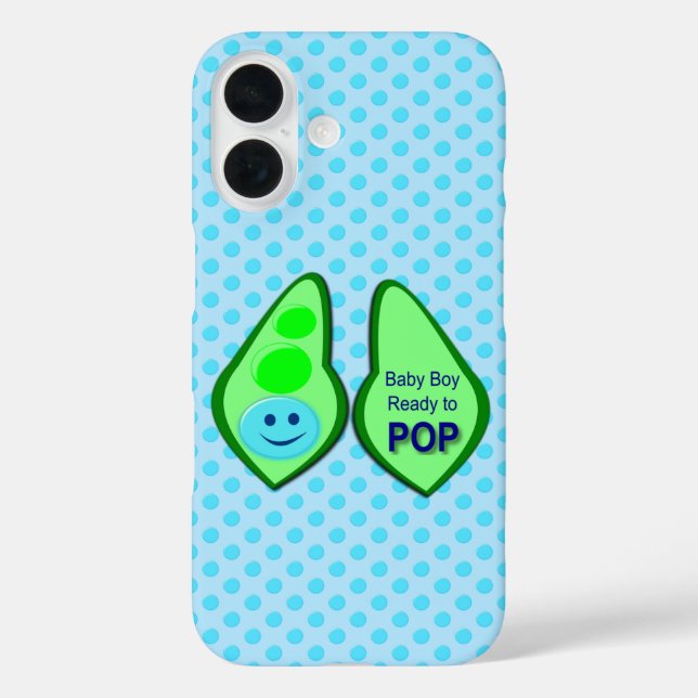 Ready to Pop Baby Boy Blue Pea Case-Mate iPhone Case (Back)