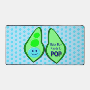 Ready to Pop Baby Boy Blue Pea Desk Mat