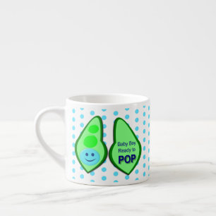 Ready to Pop Baby Boy Blue Pea Espresso Cup