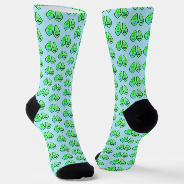 Ready to Pop Baby Boy Blue Pea Patterned Socks (Angled)