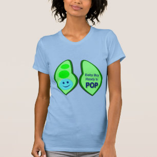 Ready to Pop Baby Boy Blue Pea T-Shirt