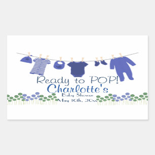 Ready to POP! Baby Clothesline Baby Shower Sticker