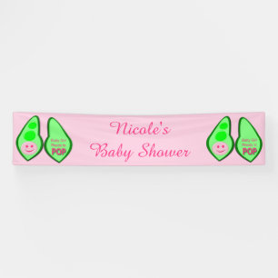 Ready to Pop Baby Girl Pink Pea Baby Shower Custom Banner