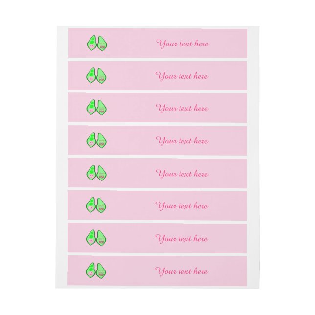 Ready to Pop Baby Girl Pink Pea Custom Wraparound Address Label (Sheet)