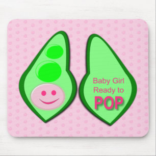 Ready to Pop Baby Girl Pink Pea Mouse Pad