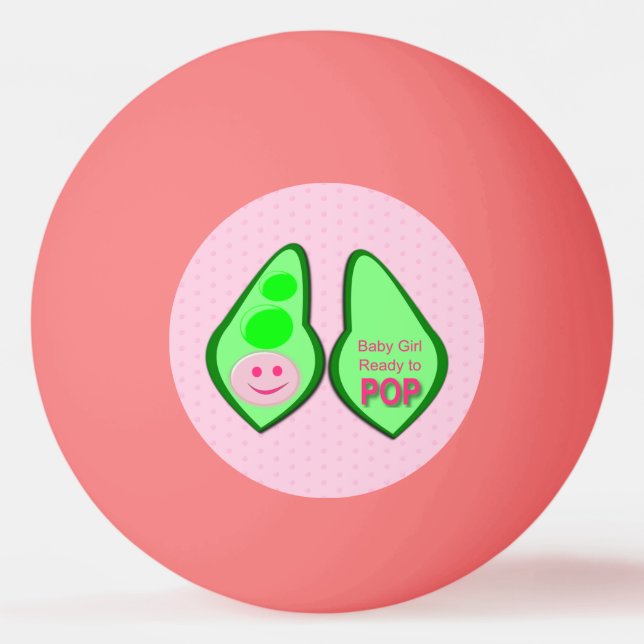 Ready to Pop Baby Girl Pink Pea Ping Pong Ball (Front)