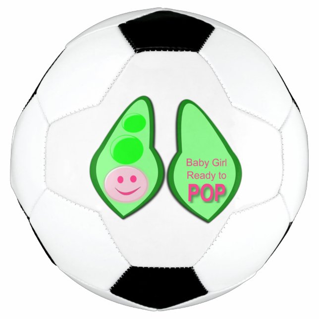 Ready to Pop Baby Girl Pink Pea Soccer Ball (Front)