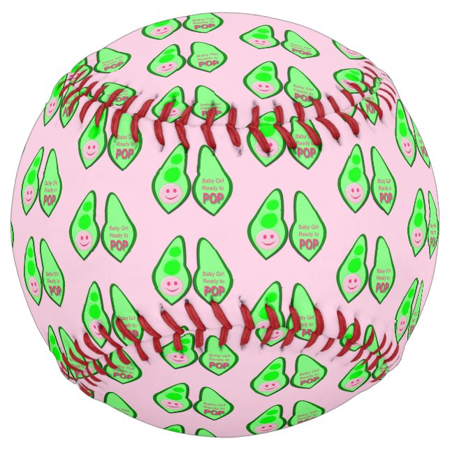 Ready to Pop Baby Girl Pink Pea Softball (Front)
