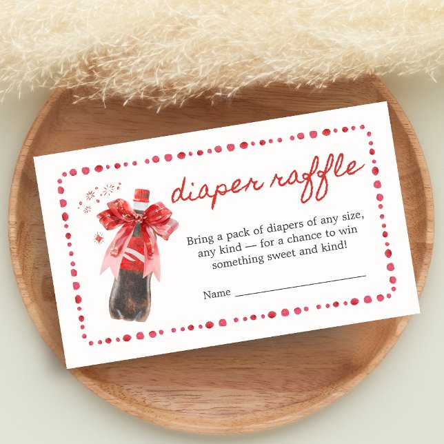 Ready to Pop Baby Shower Diaper Raffle Enclosure Card (She's Ready to Pop Cola Baby Shower Diaper Raffle)