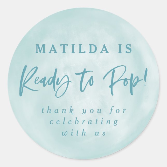 Ready to pop! baby shower favour thank you sticker (Front)