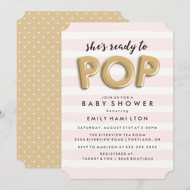 Ready To Pop | Baby Shower Invitation (Front/Back)