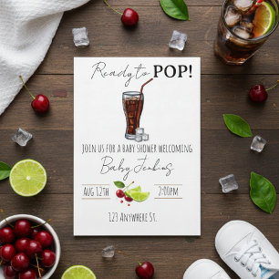 ready to pop! baby shower invitation
