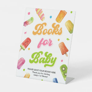 Ready to Pop Baby Shower Popsicle Books for Baby  Pedestal Sign