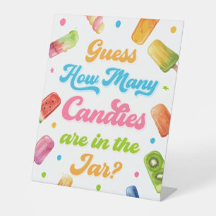 Ready to Pop Baby Shower Popsicle Guess How Many  Pedestal Sign