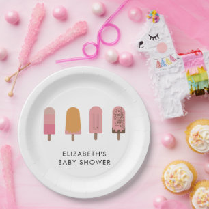 Ready to Pop Baby Shower Popsicles Cute Paper Plate