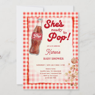 Ready to Pop Baby Shower, Soda-Themed Invitation