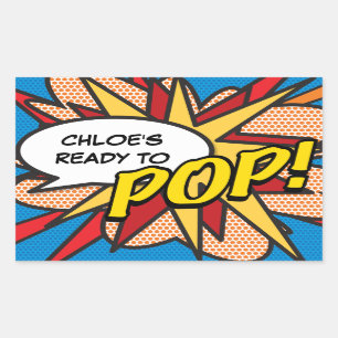 Ready to POP! Baby Shower Sprinkle Fun Retro Sticker