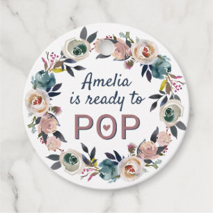 Ready to Pop Baby Shower Sprinkle Popcorn Bubbly Favour Tags