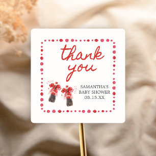 Ready to Pop Baby Shower  Square Sticker