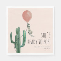 Ready to Pop Balloon Cactus Pink Baby Shower