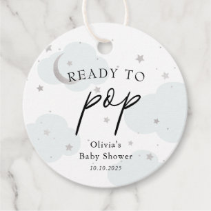 Ready to POP Blue Moon and Silver Stars  Favour Tags