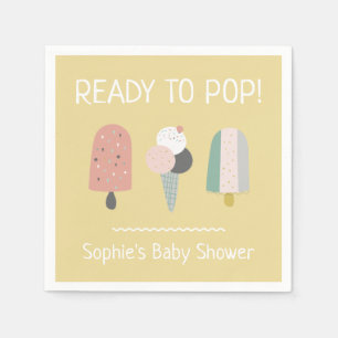 Ready to Pop Bohemian Baby Shower Napkins Mustard