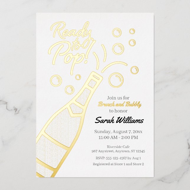 Ready to Pop Brunch and Bubbly Rosé Baby Shower In (Front)