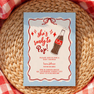 Ready to Pop Cola bottle doodle Baby shower Invitation