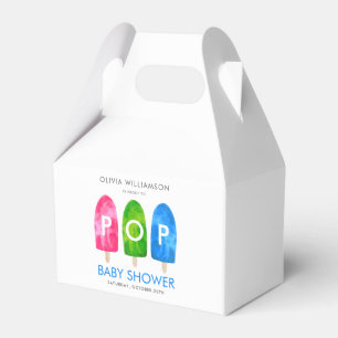 Ready to Pop colourful Blue Baby Shower Favor Box