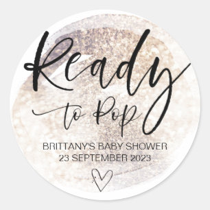 Ready To Pop Cute Baby Shower Favour Cute Classic  Classic Round Sticker
