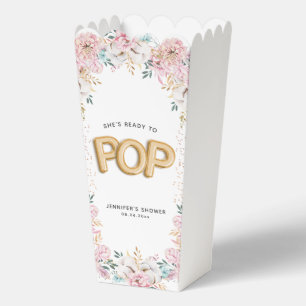 "Ready to Pop" Floral Baby Shower Balloons Favor Box