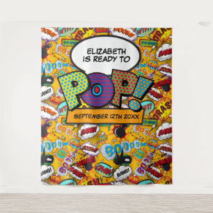 Ready To Pop Fun Baby Shower Photo Booth Backdrop Tapestry