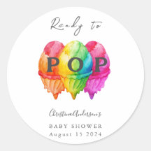 Ready to Pop Ice Cream Gradient Pink Baby Shower