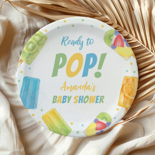 Ready To Pop Ice Cream Summer Baby Shower Popsicle Paper Plate